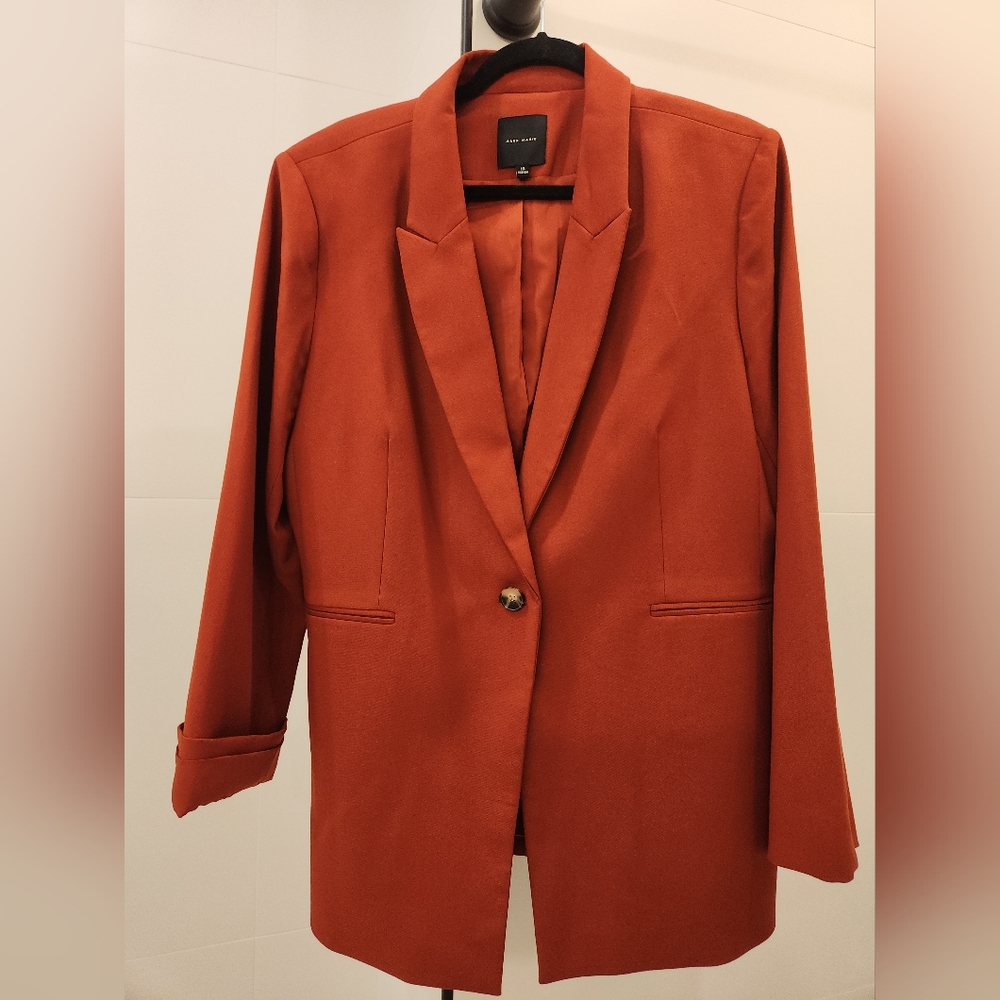Alex Marie Burnt Orange Blazer Structured Suit Jacket Sz 18